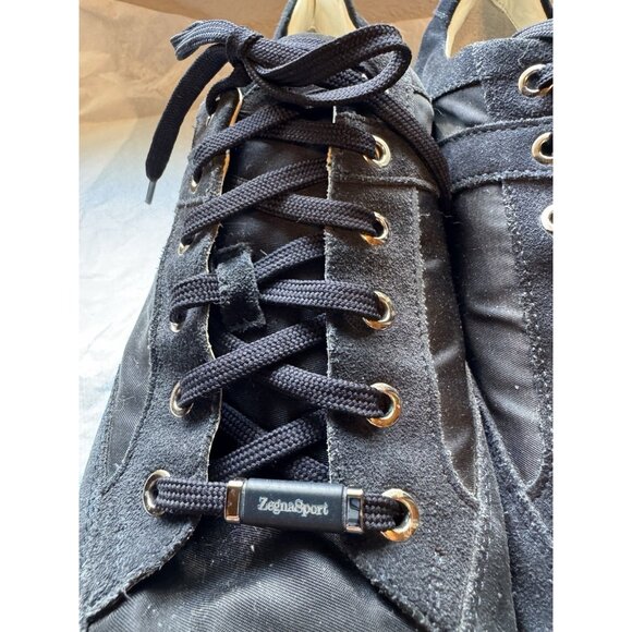 Ermenegildo Zegna Men Shoes Black/Navy Lace Up Sneaker Size 13 US Made in Italy main image 12